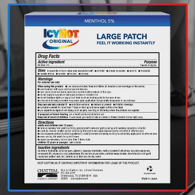Icy Hot Medicated Patch Back - 5ct