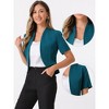 INSPIRE CHIC Women's Casual Open Front 3/4 Sleeve Collarless Business Blazer Cardigan - 2 of 4
