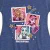 Girls' - Monster High - Clawdeen Wolf Draculaura Frankie Stein Polaroids Fit & Flair Cap Sleeve Dress - 2 of 3