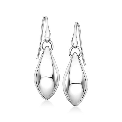 Ross-Simons Italian Sterling Silver Oval Domed Drop Earrings