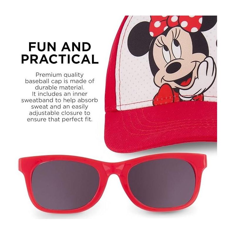 Minnie Mouse Girls Baseball cap & Sunglasses, Ages 2-4, 3 of 7