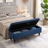 TiramisuBest 59.0" Storage Bench with Cotton Linen Grey - Storage Grey Fabric - 2 of 4