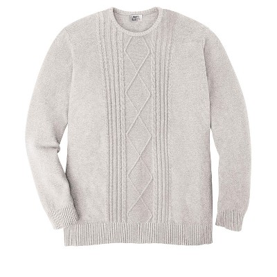 Liberty Blues by KingSize Men's Big & Tall Crewneck Cable Knit Sweater