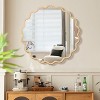 KWPZQEB Circle Mirror for Wall 42 inch, Solid Wood Frame -Wavy Round Mirror for Over Sink, Bathroom, Entryway, Bedroom, Vanity - 2 of 4