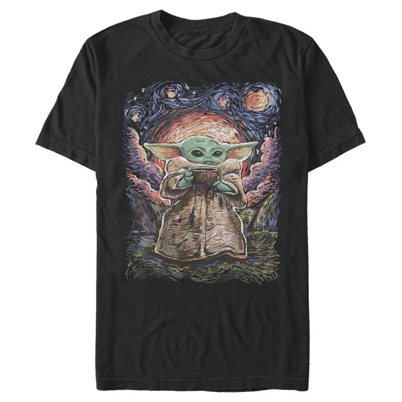 Men's Star Wars The Mandalorian The Child Starry Night T-Shirt, 1 of 5
