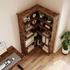 72.8in Tall 5 Tier Corner Bookshelf Farmhouse Bookcase Large Bookshelf Wood Bookcase Corner Shelf L Shaped Bookshelfs Storage Display Rack - 3 of 4