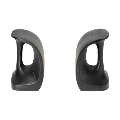 HomeRoots Set of Two 6" Black Metal Decorative Bookends