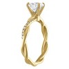 White Lotus 10K Yellow Gold Lab Created Moissanite Ring - 2 of 3