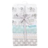 Hudson Baby Infant Cotton Flannel Receiving Blankets, Gray Elephant, One Size - 2 of 2