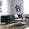 83.75" Arm 3-Seat Sofa with Button-Tufted Diamond Stitch and Gold Iron Legs for Living Room or Bedroom - 4 of 4