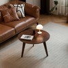 Sapphtopaz Coffee Table for Living Room Round Coffee Table Solid Wood Center Table Low Table for Living Room, Home Small Space, Office - 3 of 4