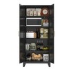 Chic Crate 71'' 2 Shapely-Door Metal Cabinet – Adjustable Shelves for Bedroom/Living/Kitchen (Black) - 4 of 4