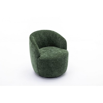 NicBex Chenille Fabric Glider Rocking Chair,Upholstered Swivel Accent Armchairs with Black Powder Coating Metal Ring,Nursing Chair for Bedroom