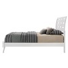 88" Queen Bed Cerys Bed White Finish - Acme Furniture: Faux Leather, Minimalist Design, Slatted Headboard - 4 of 4