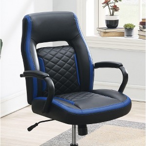 Okak Gaming Chair with Armrest, Criss Cross Chair with Wheels, Upholstered Computer Chair for Study, Office, Gaming Room - 1 of 4