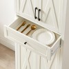 INFURNIC Decorative Storage Cabinets Multi-Functional TV Stand Sideboard with Large Storage for Living Room and Office, White, 23.7"*15"*68" - 4 of 4