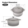 SEVOBAL Pots and Pans 6 Quart Enameled Dutch Oven Pot Cast Iron Dutch Oven for Cooking, Non-stick Enamel Coated Cookware, Gray, 13.39"*11.81"*6.3" - 2 of 4