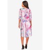 Roaman's Women's Plus Size Printed V-Neck Dress - 3 of 4