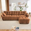 Oversized 110.2" Chenille Modular L-Shaped Sectional Sofa with High-Resilience Cushions and Ottoman, 4-Piece Free combination Sofa - 3 of 4