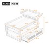 Zeus & Ruta Modern Coffee Table with Storage Shelf, Double-layer Tabletops & Rattan Drawer for Living Room - 4 of 4