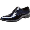 Santimon Dress Shoes Pointed Toe Floral Patent Leather Lace Up Oxfords - 2 of 4