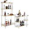 Fabulaxe Set of 2 Pieces, Bartender Serving Display Station, Bar Console Working Counter with Open Shelves, Wood Bar Console Island - 2 of 4