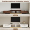 JVNOXK-Modern Stainless Steel TV Console with Drawers Expandable Storage & Entertainment Center - 3 of 4