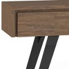 Solid Acacia Wood and Metal Modern Industrial Console Table with 3 Drawers, Metal Angled Legs and Multipurpose Design - 2 of 4