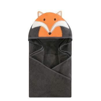 Hudson Baby Infant Cotton Animal Hooded Towel, Modern Fox, One Size