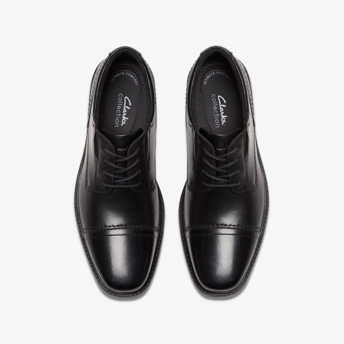 Clarks Mens Dresslite Cap Black Leather Shoes - thumbnail 7