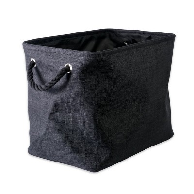 Design Imports Polyester Bin Variegated Black Rectangle Small 14X8X9