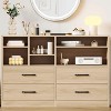 2PCS Wood Dresser for Bedroom with Adjustable Shelves, Modern Chests of Drawers with Open Storage, TV Stand for Living Room, Hallway - 3 of 4