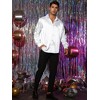 Lars Amadeus Men's Long Sleeves Button Down Prom Party Satin Dress Shirts - 3 of 4