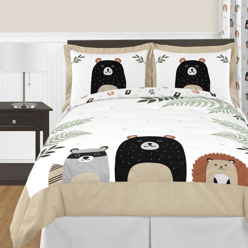 Sweet Jojo Designs Full/Queen Comforter Bedding Set Woodland Pals Multicolor 3pc, 1 of 5