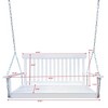 NAYSAYE Patio Swing Wooden Bench Swing with Armrests and Hanging Chains for Outdoor Porch Relaxation, White, 28.15"*23.62"*25" - 3 of 4