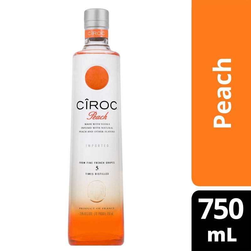 C&#206;ROC Peach Vodka - 750ml Bottle, 1 of 7