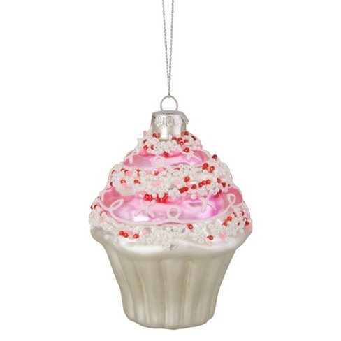 Details about   Sparkling Miniature Cupcake Glass Christmas Ornament C 