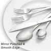 BRINJOY 72-Piece Stainless Steel Silverware Set - Mirror Polished Cutlery Set with Steak Knives for 12, Dishwasher Safe - 3 of 4