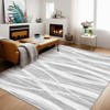 9x12 Washable Area Rugs, Rug for Living Room, Soft Modern Wave Distressed Carpet, Non-Slip Entry Rug, Print Rug, Low Pile Non-Shedding Foldable Rugs - 4 of 4