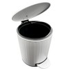 Home Mart Goods 10" Tall White Step Garbage Can with Removable Inner Bucket, Soft-Close Metal Waste Basket with Foot Pedal - 3 of 4