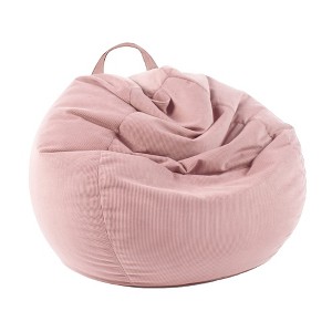 Itopfox Stuffed Animal Storage Bean Bag Chair Cover for Kids & Adults - Soft Corduroy, No Filler, Pets Bed, Plush Toy Organizer, Memory Foam Holder - 1 of 4