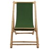 vidaXL Adjustable and Foldable Deck Chair - Bamboo and Polyester Canvas, Green - Ideal for Beach, Garden, or Campsite - 2 of 4
