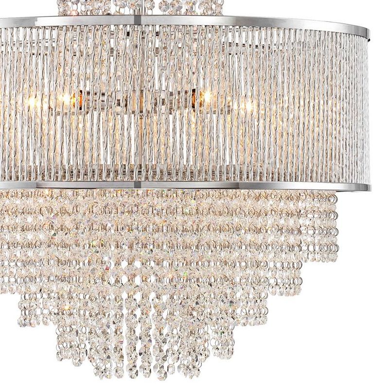 Vienna Full Spectrum Pioggia Chrome Pendant Chandelier 23 1/2" Wide Modern Crystal 5-Light Fixture for Dining Room House Foyer Kitchen Island Entryway, 3 of 12