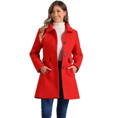 INSPIRE CHIC Women's Single Breasted Long Peter Pan Collar Vintage Winter Overcoat