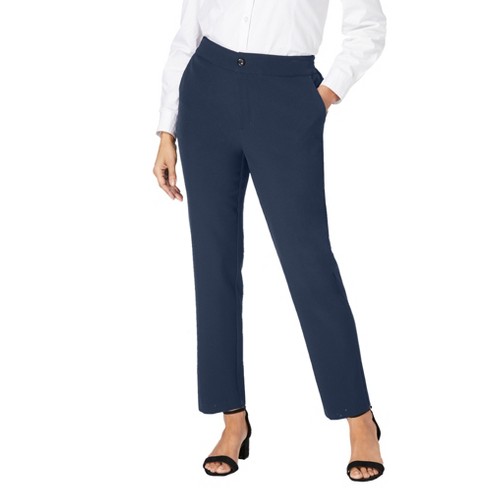 Jessica London Women's Plus Size Stretch Knit Elastic Pull-On Straight Leg Pants  Trousers - 20 W, Black 