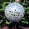 Sunnydaze Indoor/Outdoor Mirrored Diamond Mosaic Gazing Globe Glass Garden Ball - 10" Diameter - Silver - 4 of 4