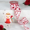 Northlight Glittered Hearts Valentine's Day Wired Craft Ribbon  -2.5" x 10 Yards - White and Red - 2 of 4