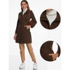 Allegra K Women's Faux Suede Belted Long Zipper Jacket - 2 of 4