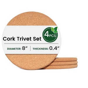 Itopfox High Density Cork Trivets for Hot Dishes, Plates, and Kitchen Countertops, Heat Resistant Round Coaster, Placemats for Hot Pots and Pans - 1 of 4