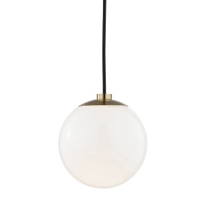 Mitzi Stella 1 - Light Pendant in  Aged Brass White Shade - 1 of 4